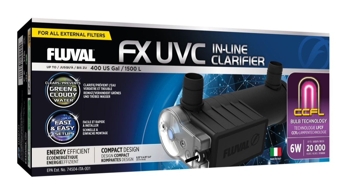 Fluval FX UVC In Line Clarifie - CFFL Technologie - GarnelenTv-Shop
Fluval FX UVC In Line Clarifier – Für klares Aquariumwasser