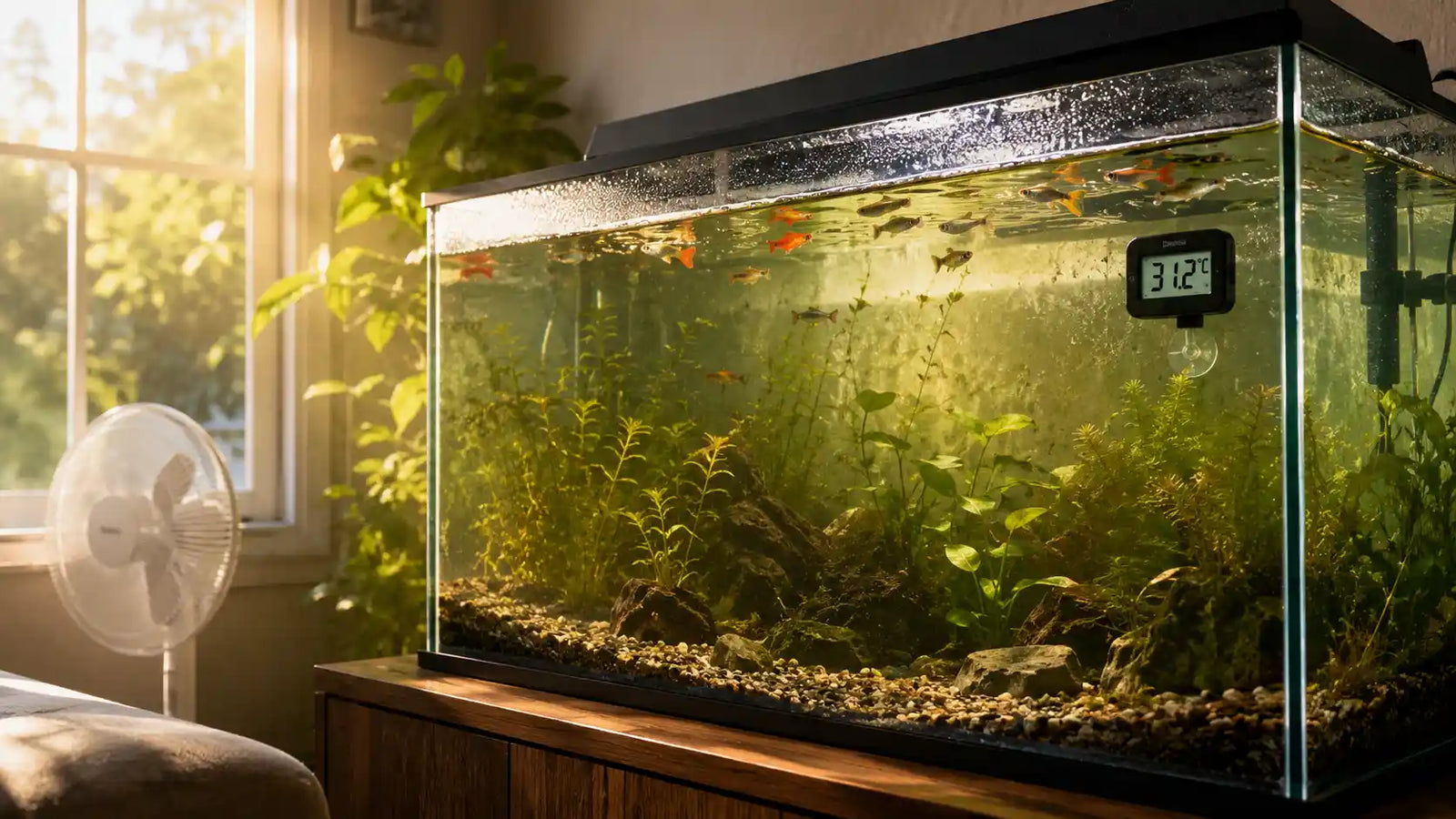 Aquarium was zu warm im Sommer ist