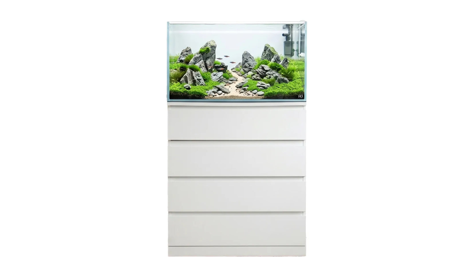 111 Liter Aquarium 70x39,5x40 cm passend für IKEA Kullen mit klarer Glasfront, kompakter Bauform und moderner Optik für Aquaristik im Wohnraum