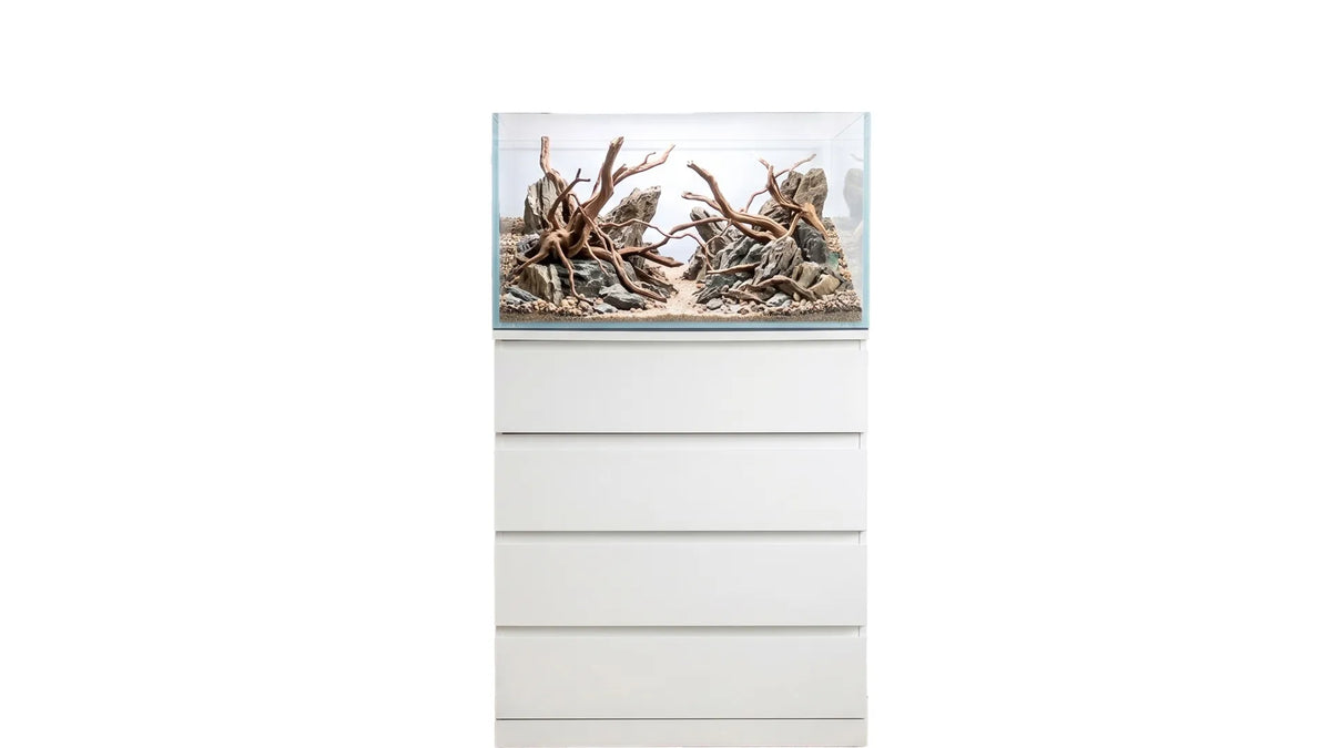 138 Liter Aquarium 70x39,5x50 cm passend für IKEA Kullen mit hoher Glasform, klarer Frontscheibe und moderner Optik für Aquaristik im Wohnraum