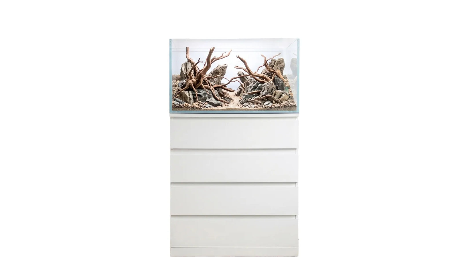 138 Liter Aquarium 70x39,5x50 cm passend für IKEA Kullen mit hoher Glasform, klarer Frontscheibe und moderner Optik für Aquaristik im Wohnraum