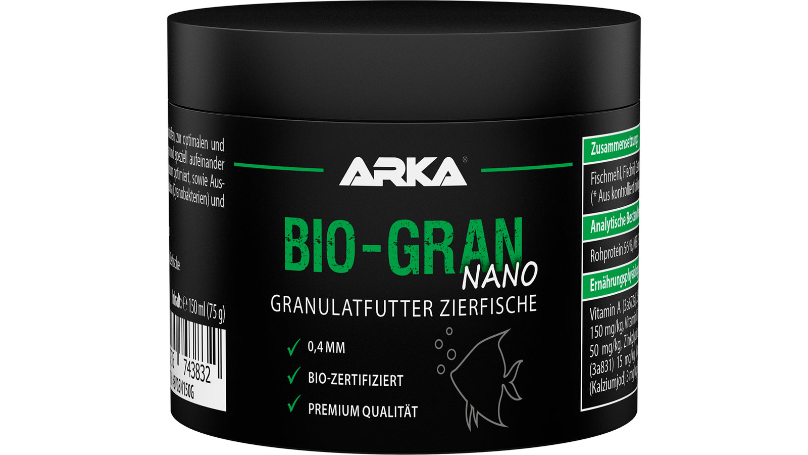 ARKA BIO GRAN NANO – Granulatfutter für Zierfische