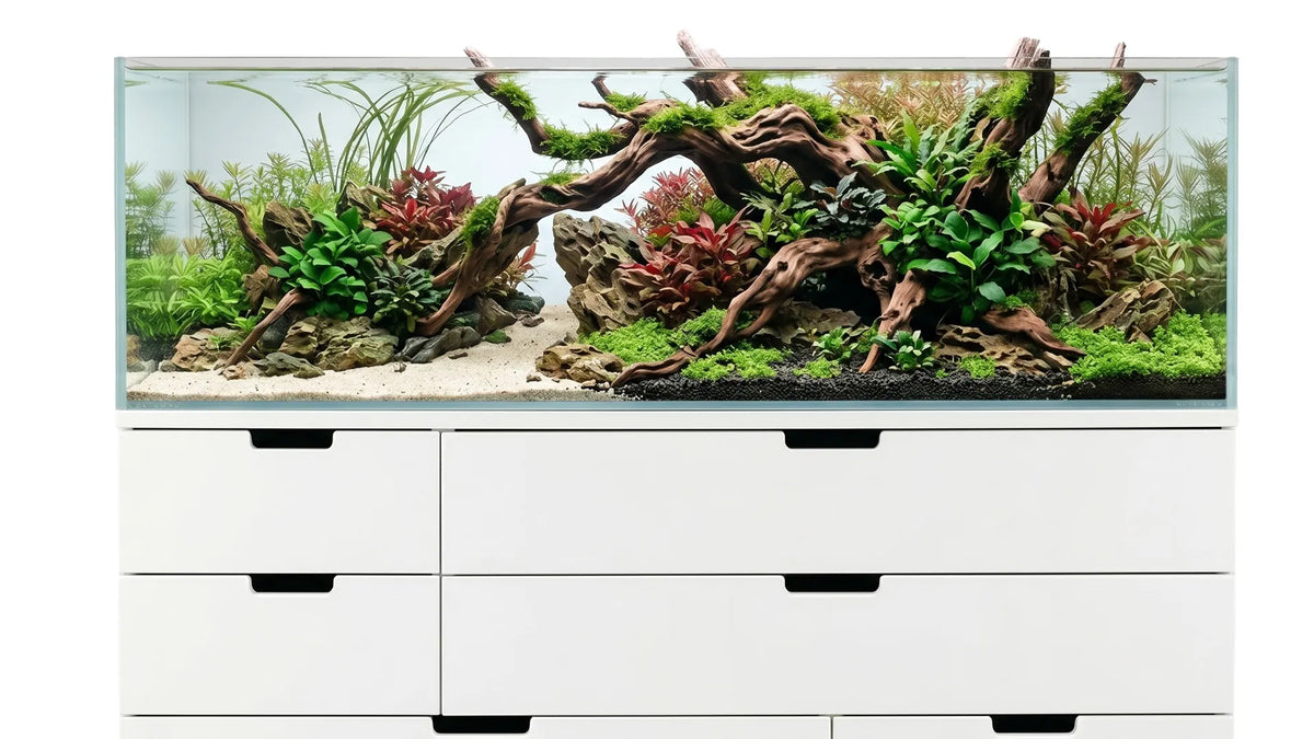 Aquascaping Aquarium mit einem IKEA Unterschrank für Fische