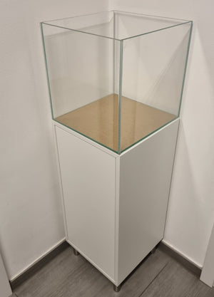 Weißglas-Aquarium 34,5x35x35cm (LxTxH) 42l für IKEA Eket