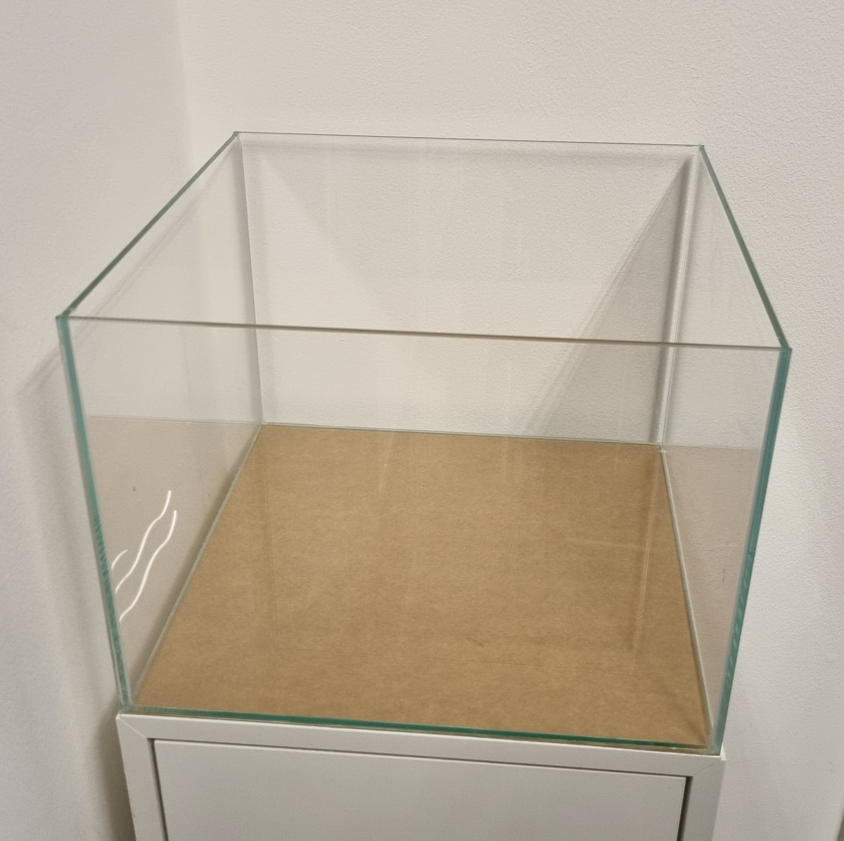 Weißglas-Aquarium 34,5x35x35cm (LxTxH) 42l für IKEA Eket