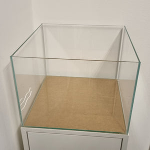 Weißglas-Aquarium 34,5x35x35cm (LxTxH) 42l für IKEA Eket