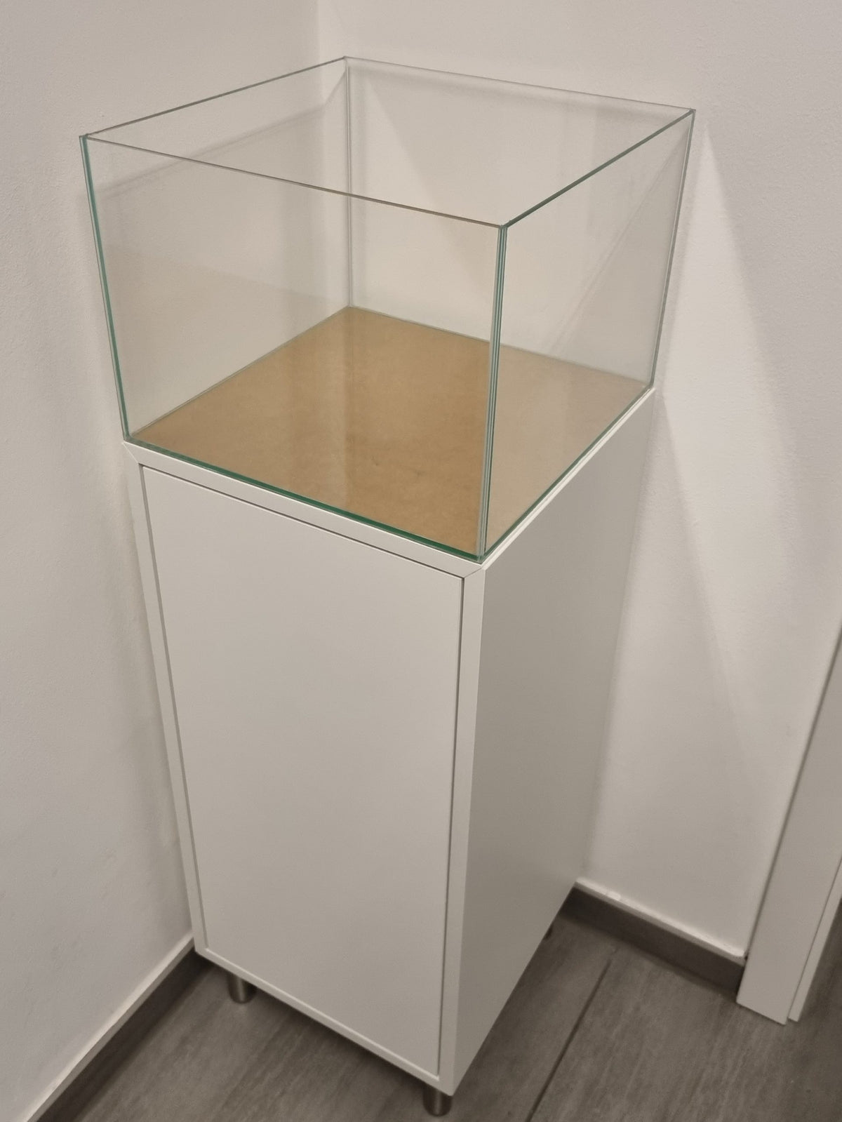 Weißglas-Aquarium 34,5x35x35cm (LxTxH) 42l für IKEA Eket