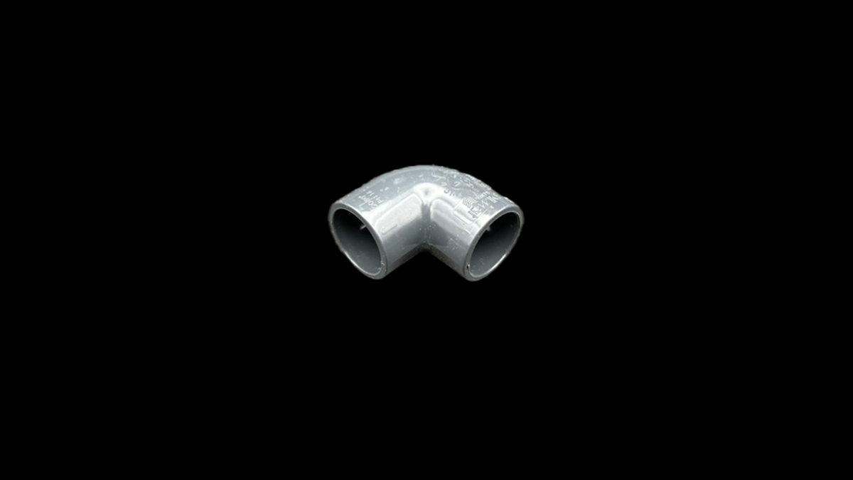 Dunkelgrauer PVC-Winkel 20 mm Rohrverbindung