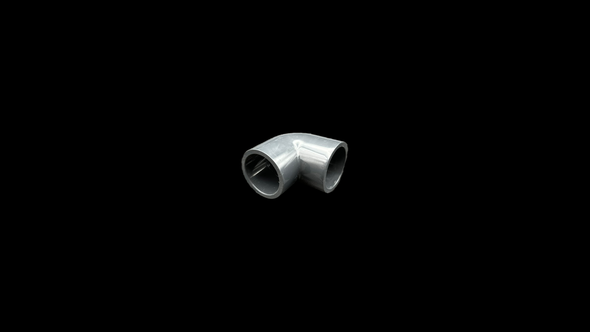 PVC 90° Winkel mit Klebemuffen 25mm Dunkelgrau