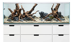 376L Aquarium 160x47x50 cm IKEA Nordli Aquascape Aquarium mit Wurzelholz