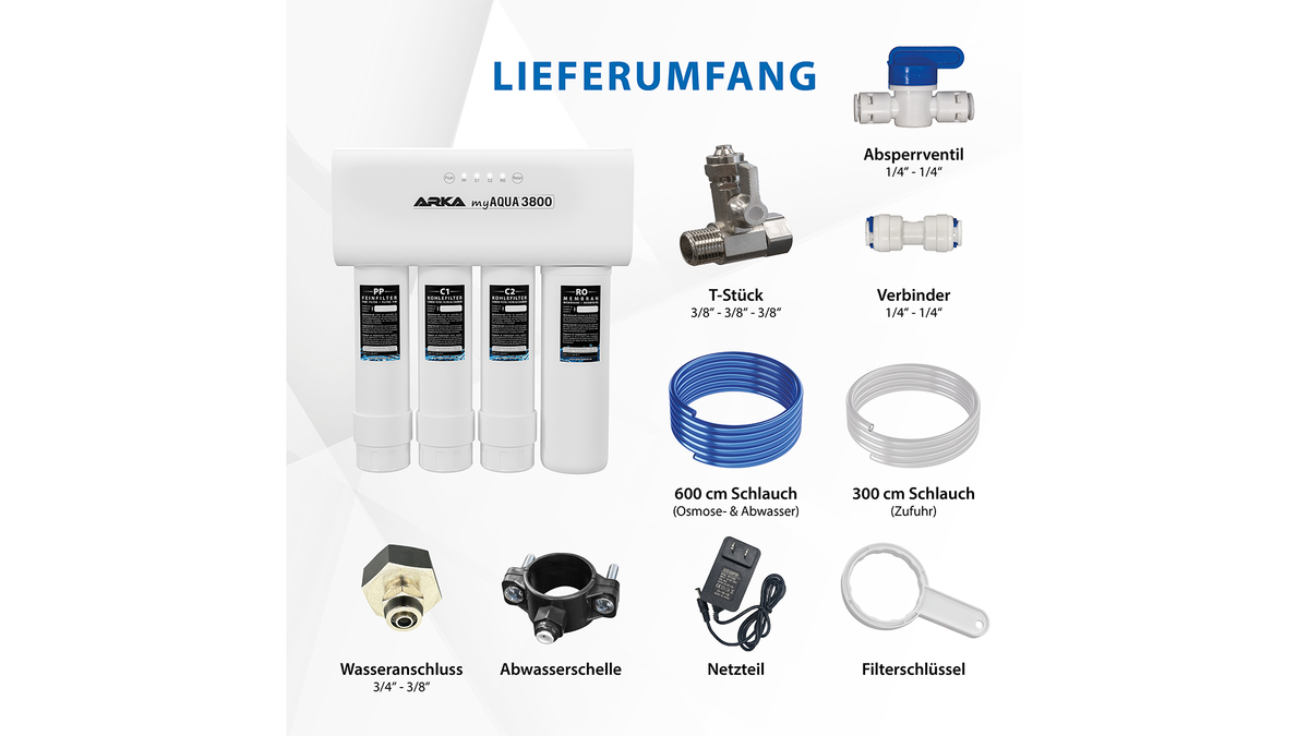 ARKA myAQUA® 3800 Umkehrosmoseanlage - Kostenloser Versand!
