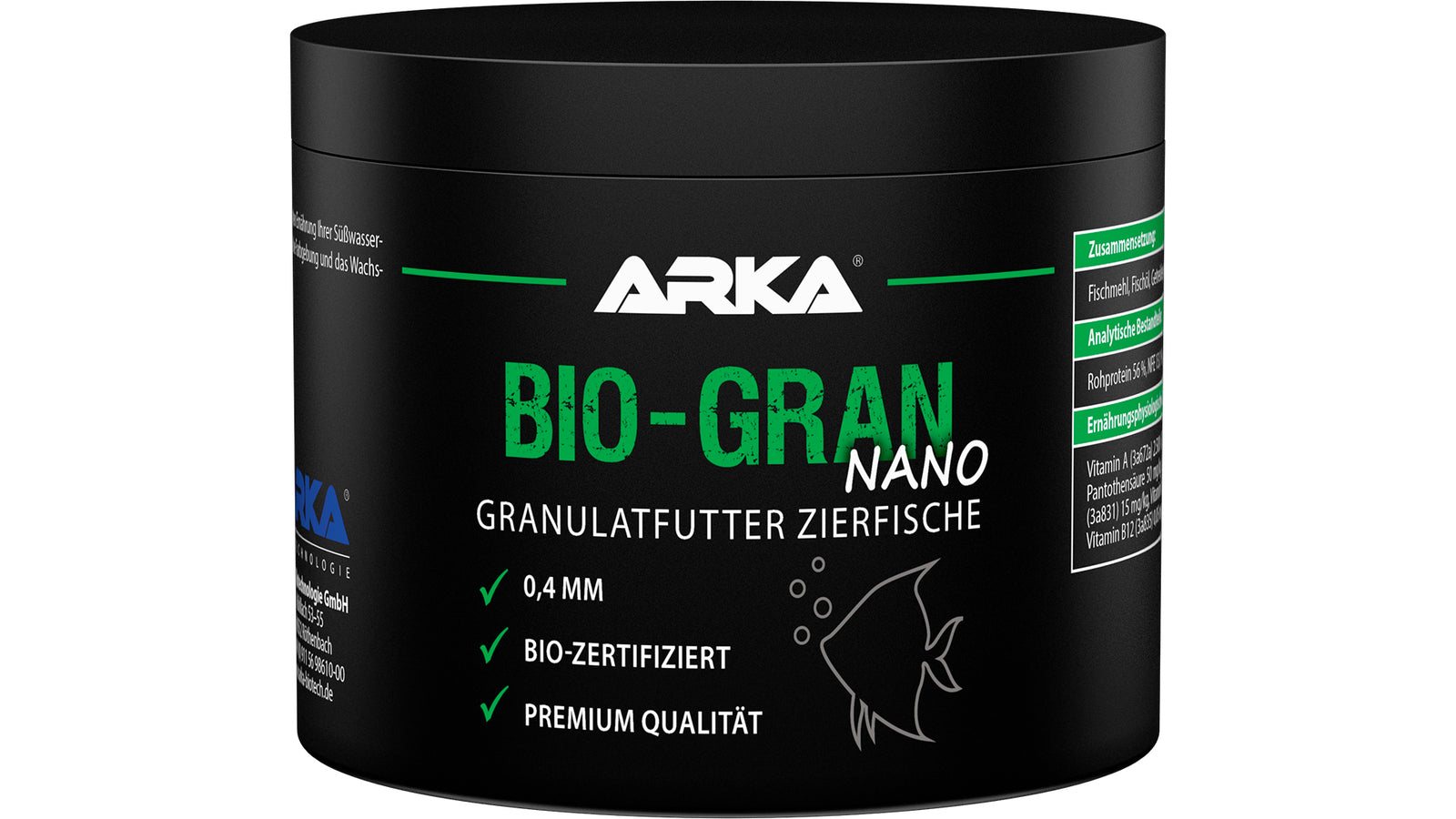 ARKA BIO GRAN NANO – Granulatfutter für Zierfische