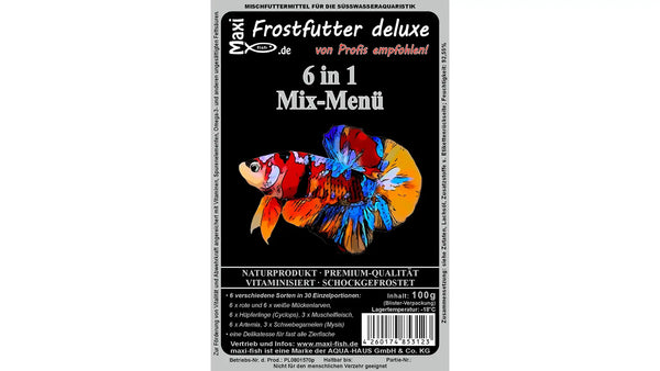 Mix-Menü 6 in 1 - Frostfutter für Aquarienfische und Garnelen - maxi-fish