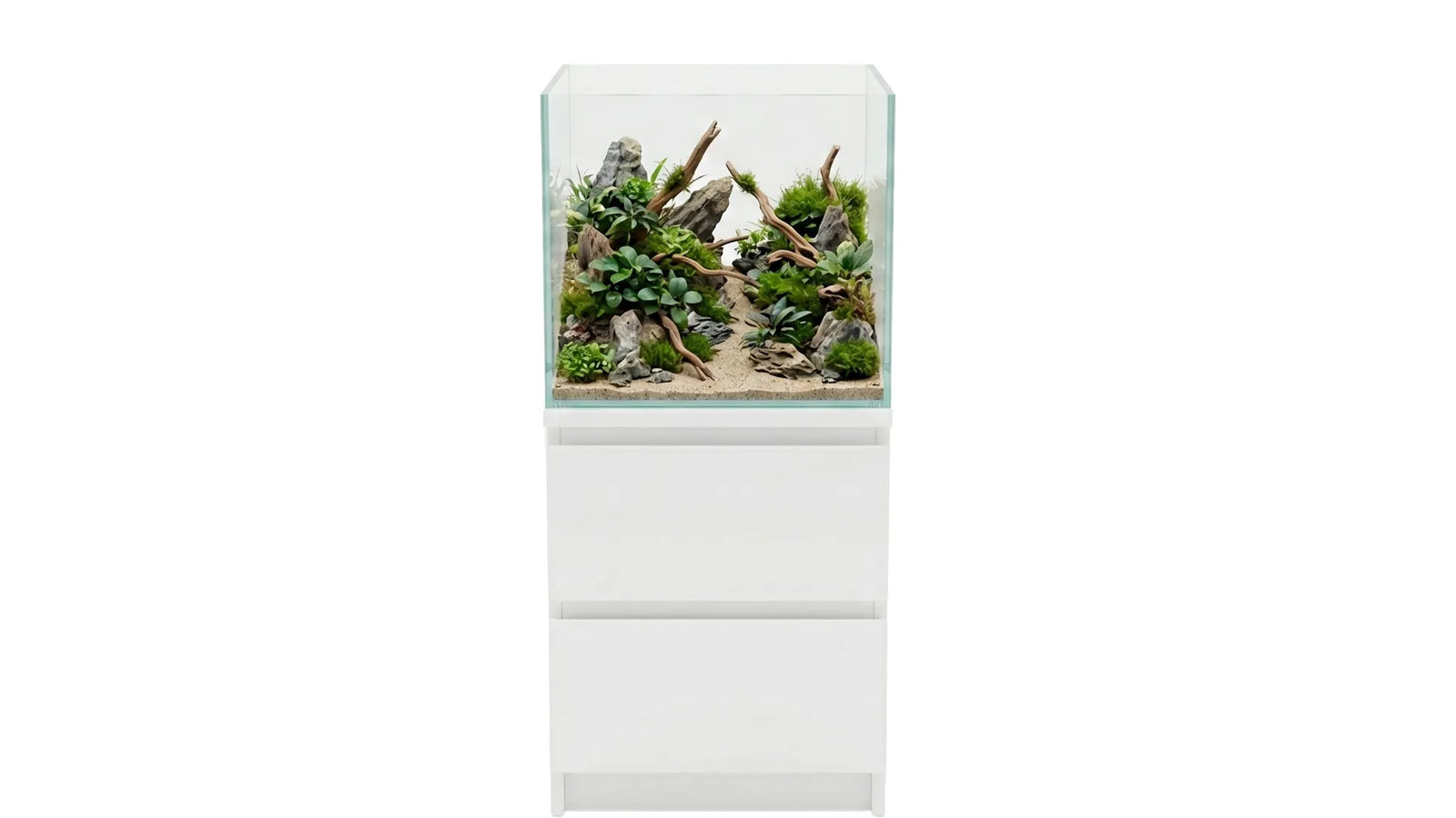 75 Liter Aquarium 40x47x40 cm passend für IKEA Malm mit klarer Glasfront, kompakter Form und moderner Optik für Aquascaping und Zierfische