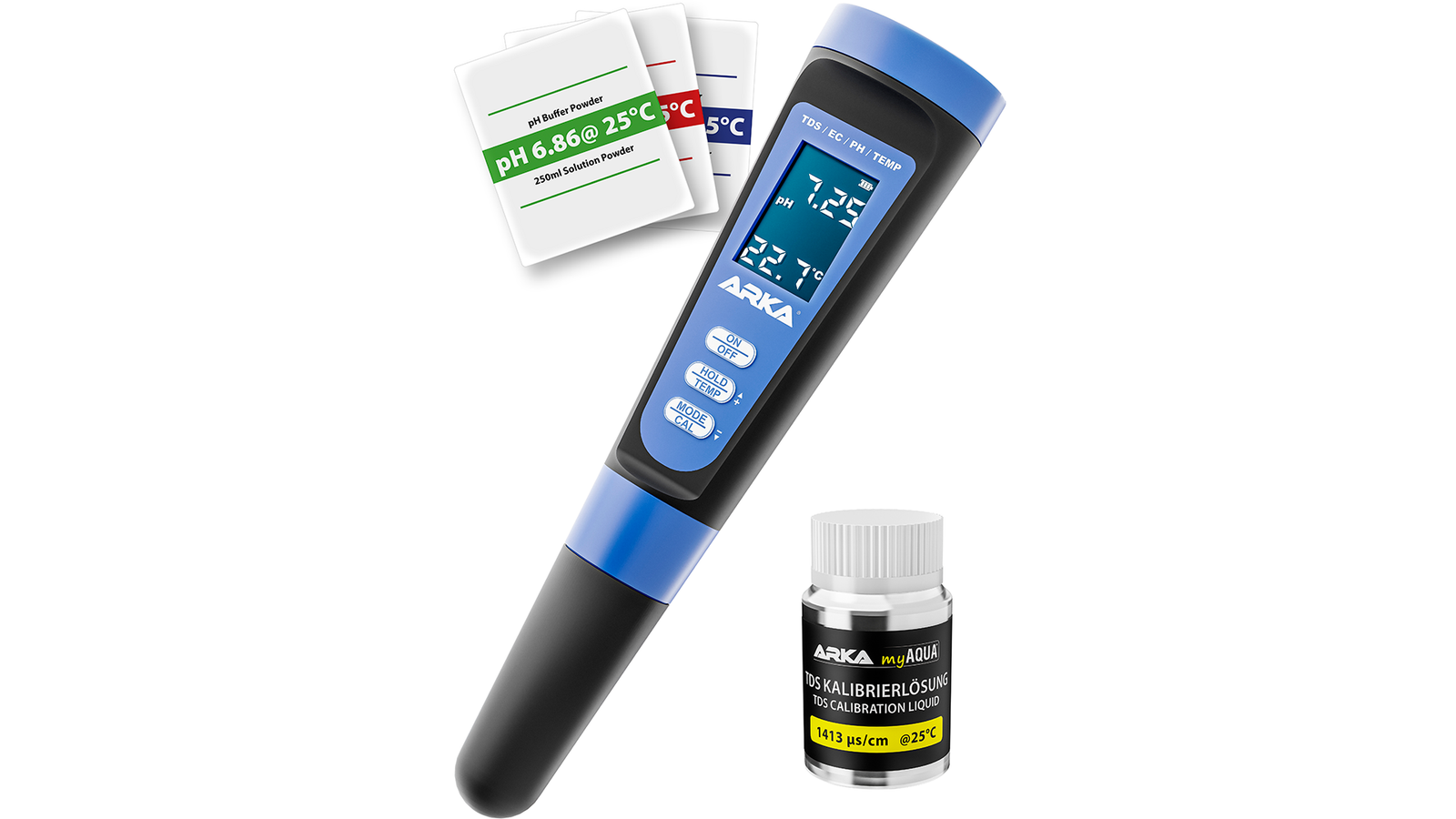 ARKA myAQUA pH/TDS/EC Messgerät mit Thermometer