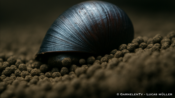 Anthrazit-Napfschnecke / Stahlhelmschnecke - Neritina pulligera