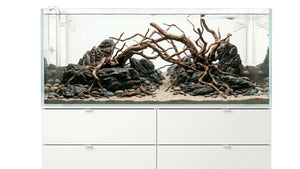 Aquascape Aquarium auf einem Aquarium 139,5x37x50cm (LxTxH) 258l für IKEA Vihals