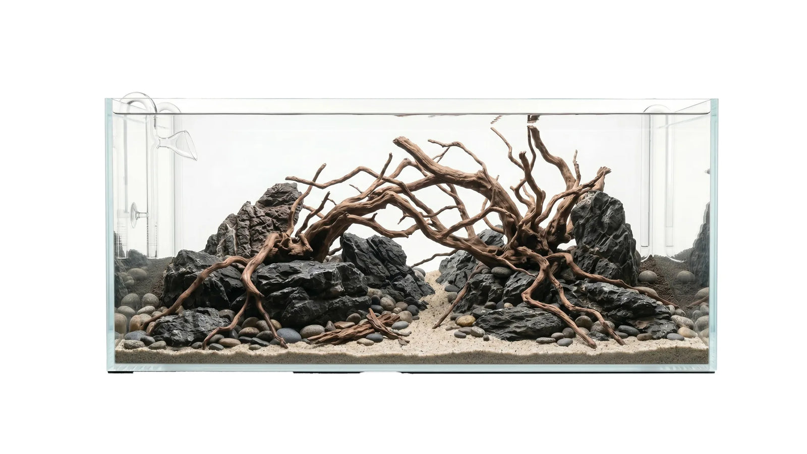 Aquascape Aquarium auf einem Aquarium 139,5x37x50cm (LxTxH) 258l für IKEA Vihals
