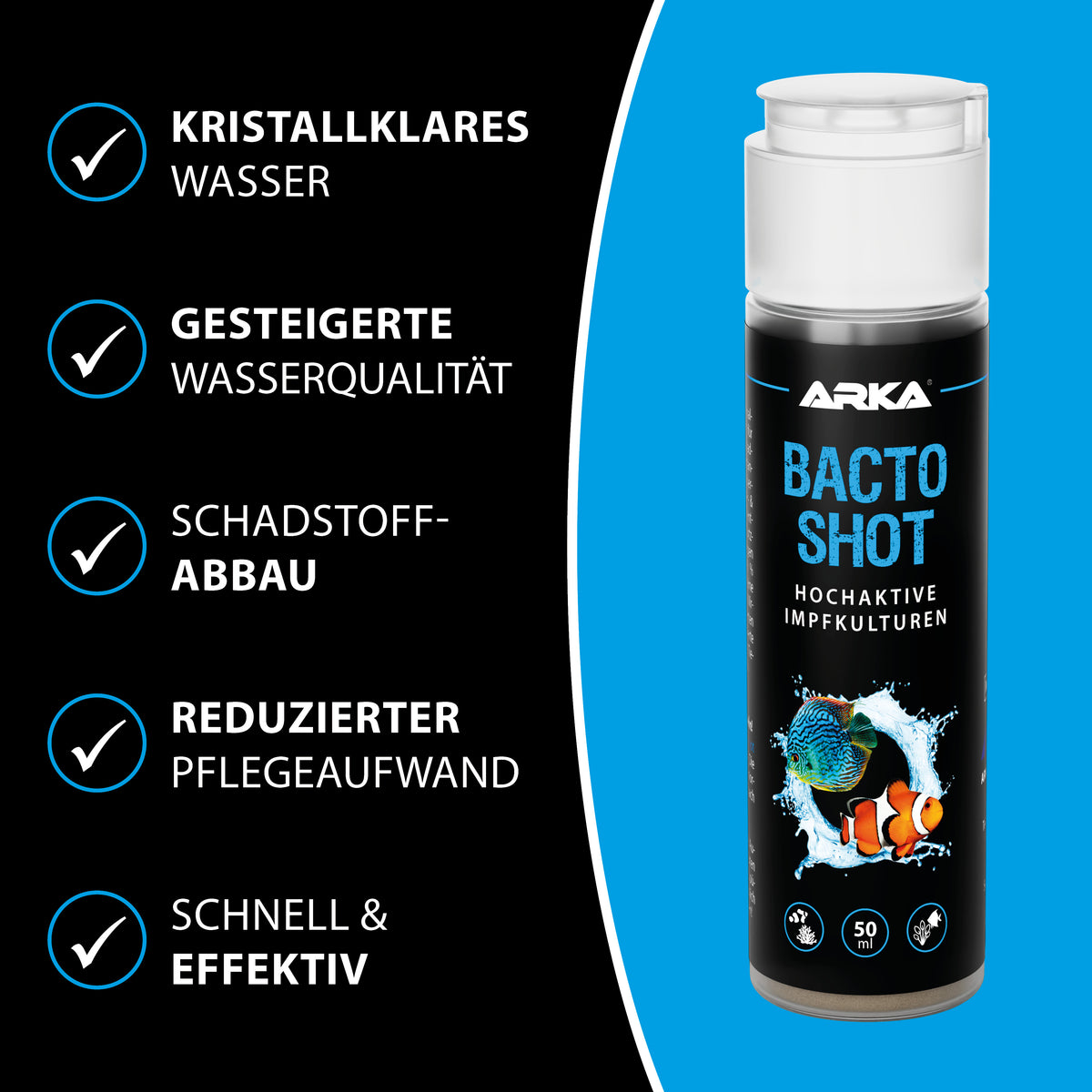 ARKA Bacto Shot Anwendung für Süß- &amp; Meerwasseraquarien