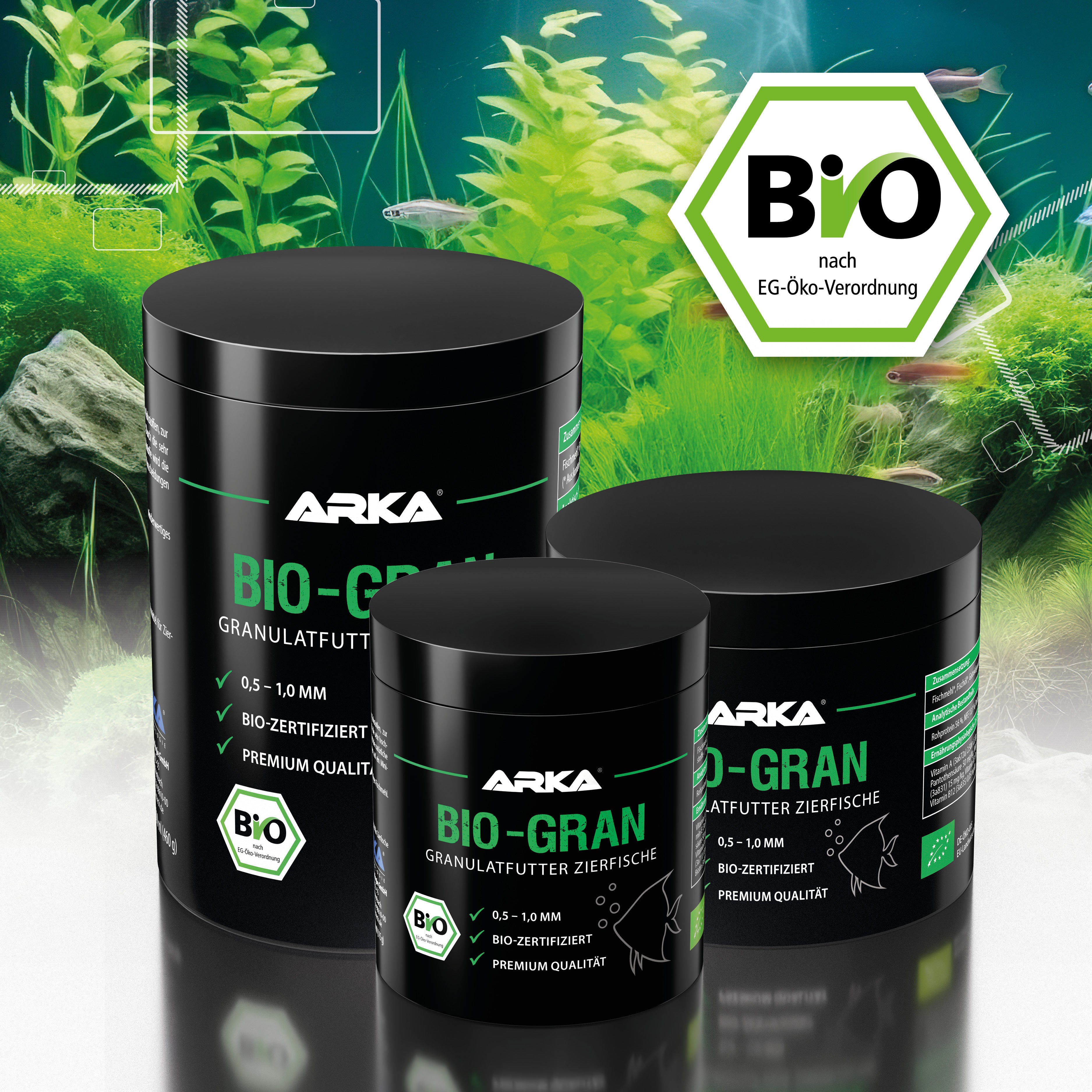 ARKA BIO GRAN - Granulatfutter für Zierfische -  Granulatfutter Zierfische