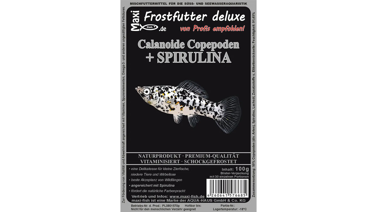 Calanoide Copepoden SPIRULINA - Frostfutter von maxi-fish