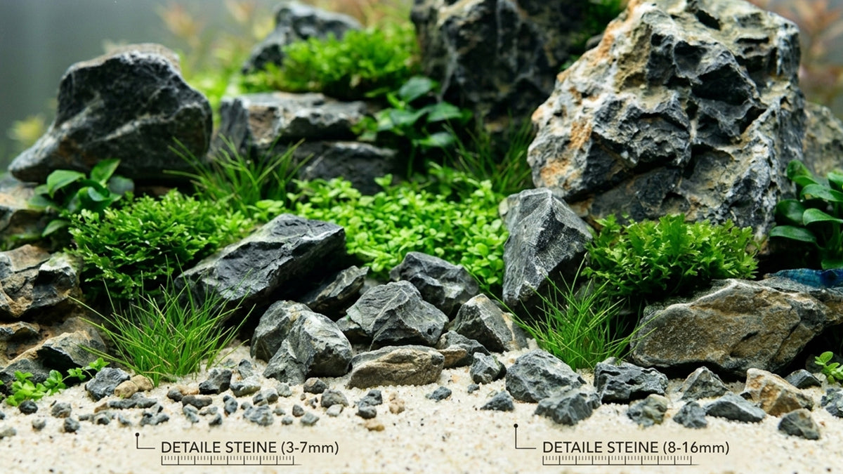 Detail Stones im Aquarium  im Detail
