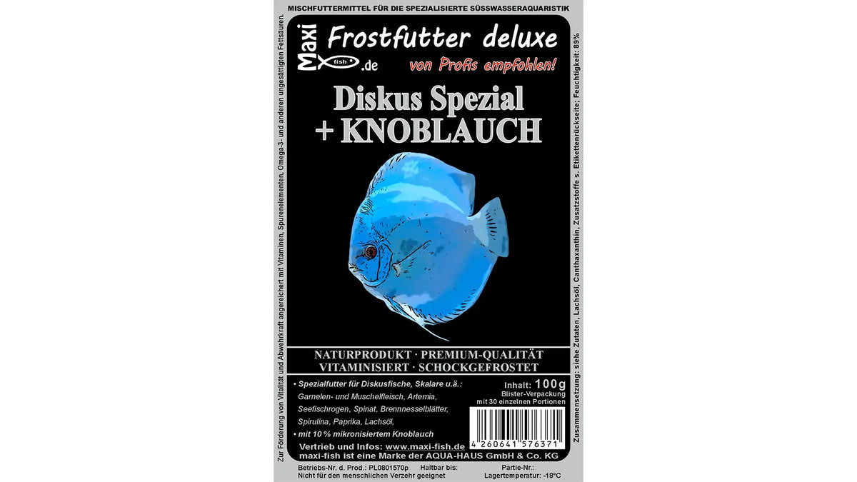 Diskus Spezial + KNOBLAUCH-  Frostfutter von maxi-fish