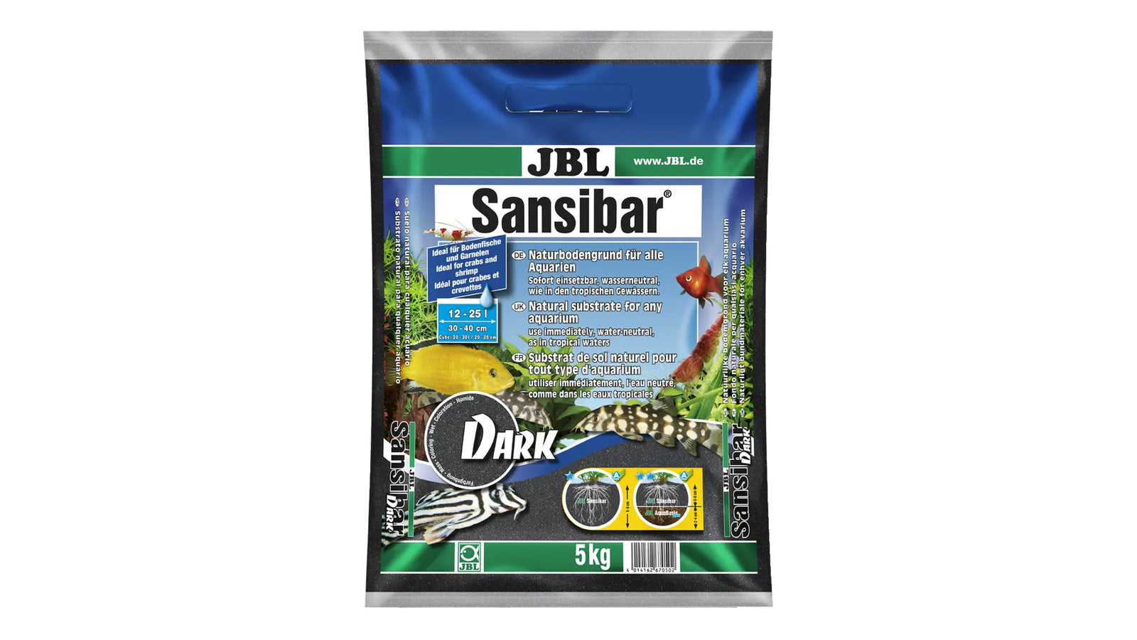 JBL Sansibar Dark schwarzer Bodengrund für Aquarien