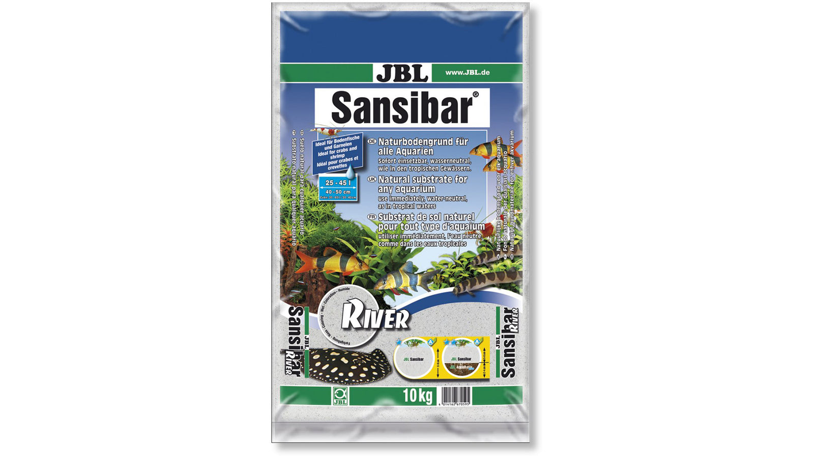 JBL Sansibar River - Feiner Bodengrund für Aquarien mit schwarzen Steinchen