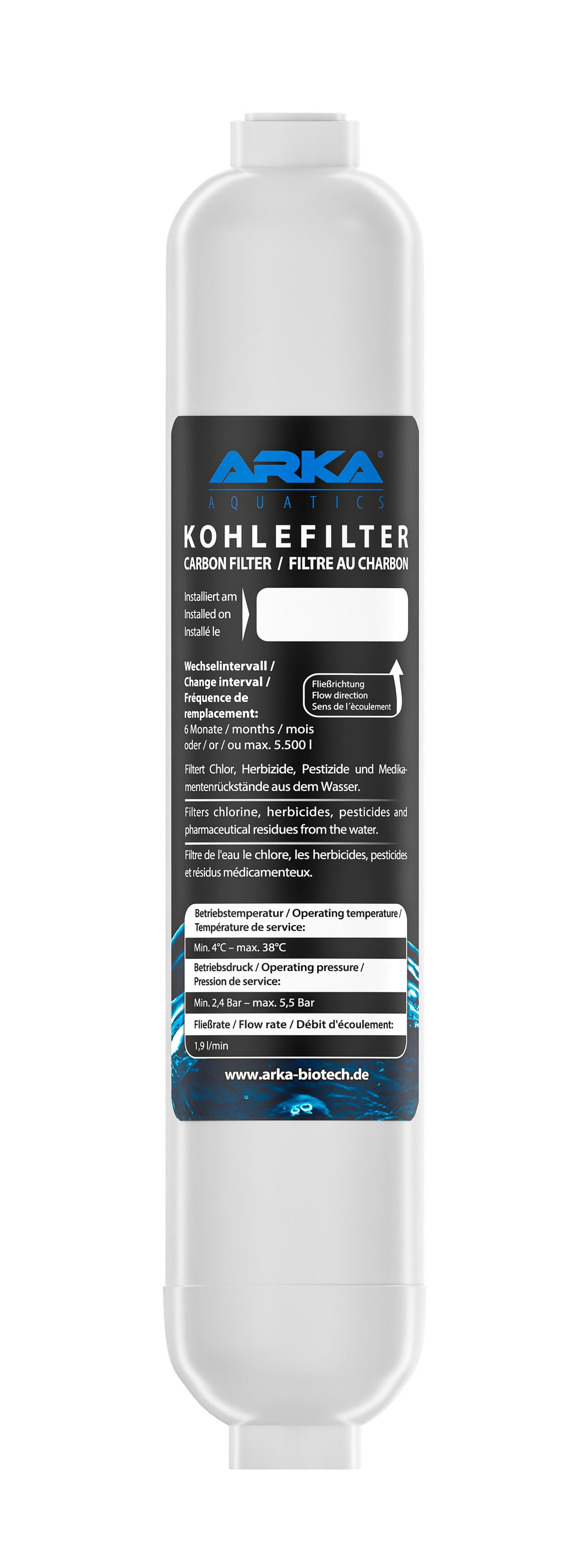 Aktivkohlefilter zur Entfernung von Chlor &amp; Pestiziden