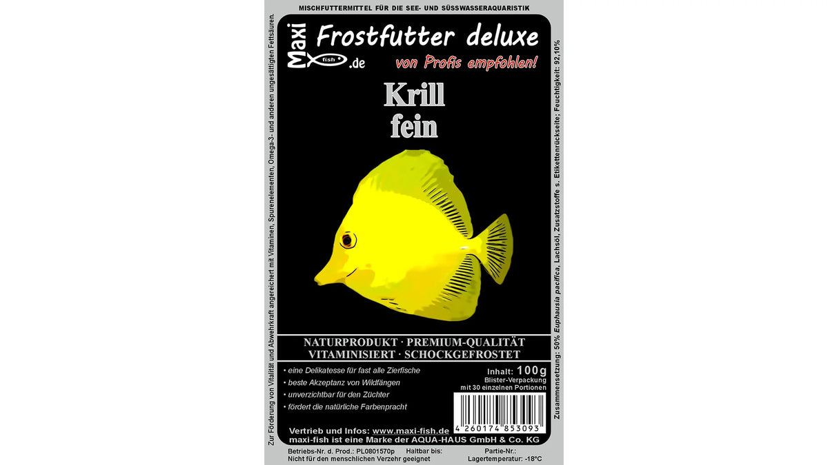 Krill "fein" - Frostfutter von maxi-fish für Zierfische und Garnelen