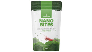 NatureHolic Nano Bites Garnelenfutter 25 g als langsam sinkende Mikrosticks für Garnelen in Nanoaquarien und größeren Aquarien