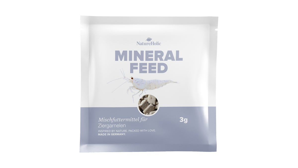 NatureHolic Mineralfeed Garnelenfutter Probepackung 3 g als mineralreiche Pads für Garnelen, Krebse, Krabben und Schnecken