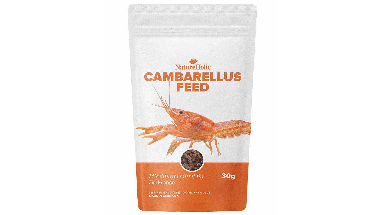 NatureHolic Cambarellusfeed Zwergkrebsfutter 30 g als wasserstabile Softsticks für CPO und weitere Zwergkrebse