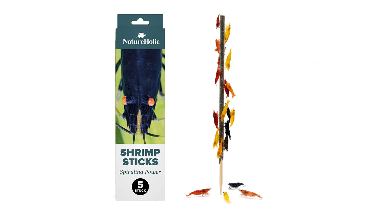  NatureHolic Garnelen Lollies SpirulinaPower 5 Stück mit Spirulina als Shrimp Sticks zum Stecken in den Bodengrund mit Neocaridina Arten