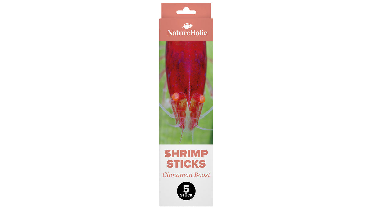 NatureHolic Garnelen Lollies Cinnamon Boost 5 Stück mit 23 Prozent Zimt als Shrimp Sticks zum Stecken in den Bodengrund oder für die Handfütterung