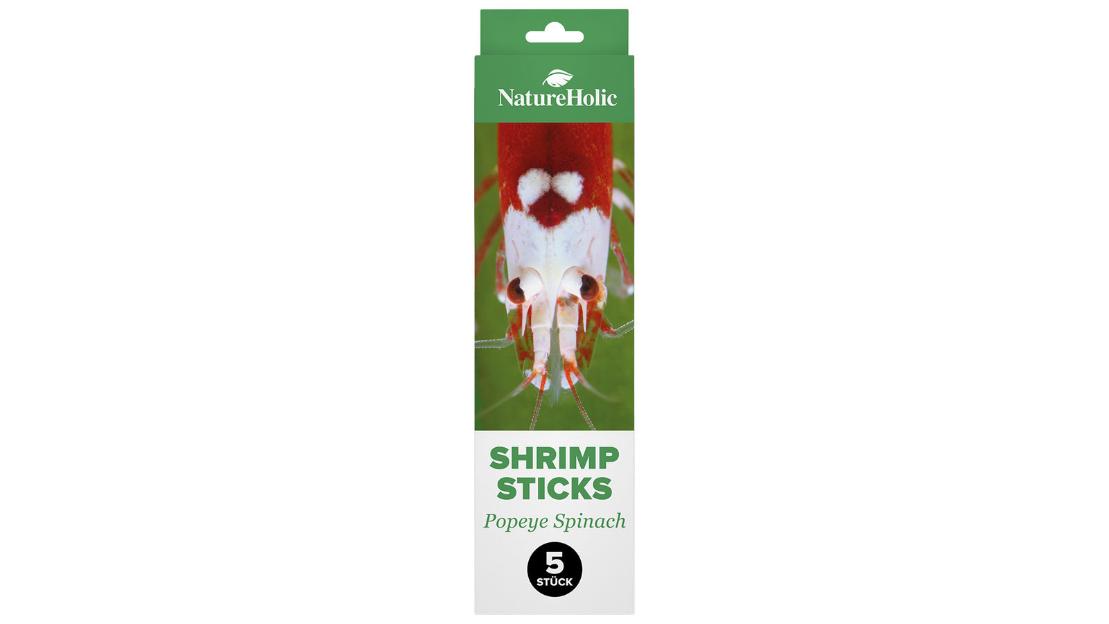 NatureHolic Garnelen Lollies Popeye Spinach 5 Stück mit hochwertigem Spinat als Shrimp Sticks zum Stecken in den Bodengrund
