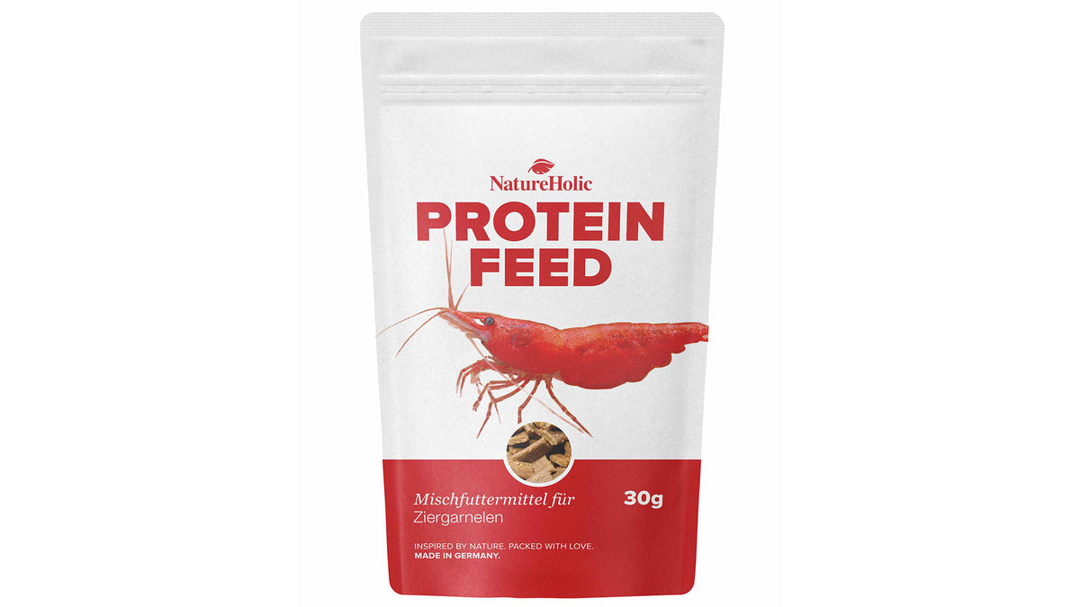 NatureHolic Proteinfeed Garnelenfutter 30 g als proteinreiche Softpads für Garnelen, Krebse und Krabben