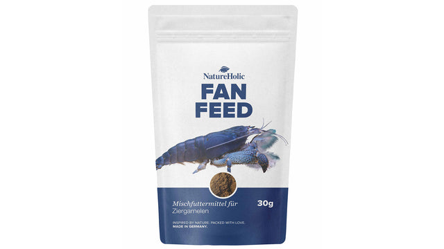 NatureHolic Fanfeed Fächergarnelenfutter 30 g als feines, energiereiches Staubfutter für Fächergarnelen