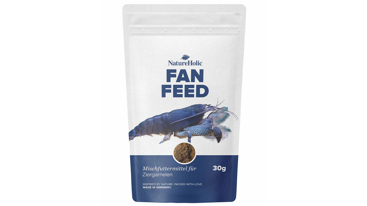 NatureHolic Fanfeed Fächergarnelenfutter 30 g als feines, energiereiches Staubfutter für Fächergarnelen