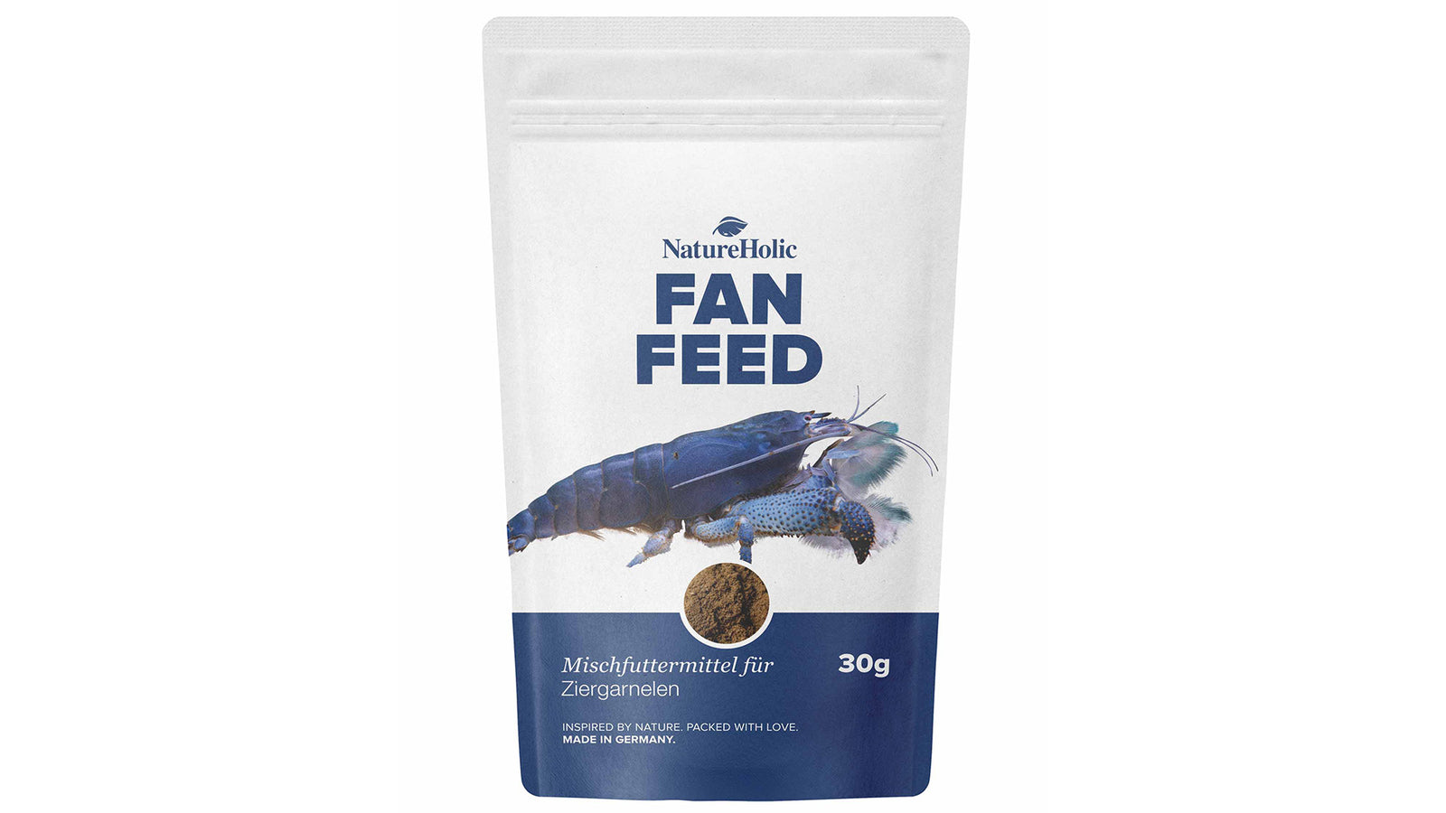 NatureHolic Fanfeed Fächergarnelenfutter 30 g als feines, energiereiches Staubfutter für Fächergarnelen