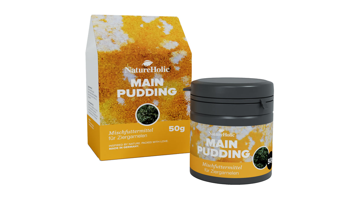 NatureHolic Main Pudding Garnelenfutter 50 ml als Puddingpaste zum Andrücken an die Aquarienscheibe für Garnelen, Krebse und Schnecken