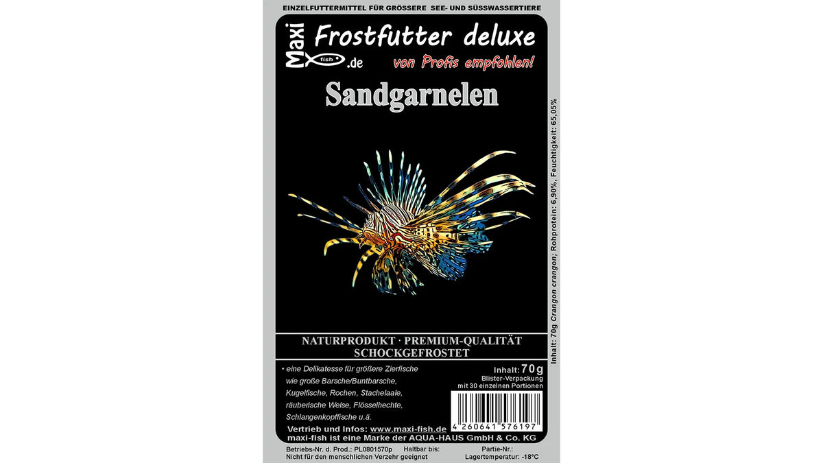 Sandgarnelen - Frostfutter von maxi-fish | Premium Tiefkühlfutter für Feuerfische