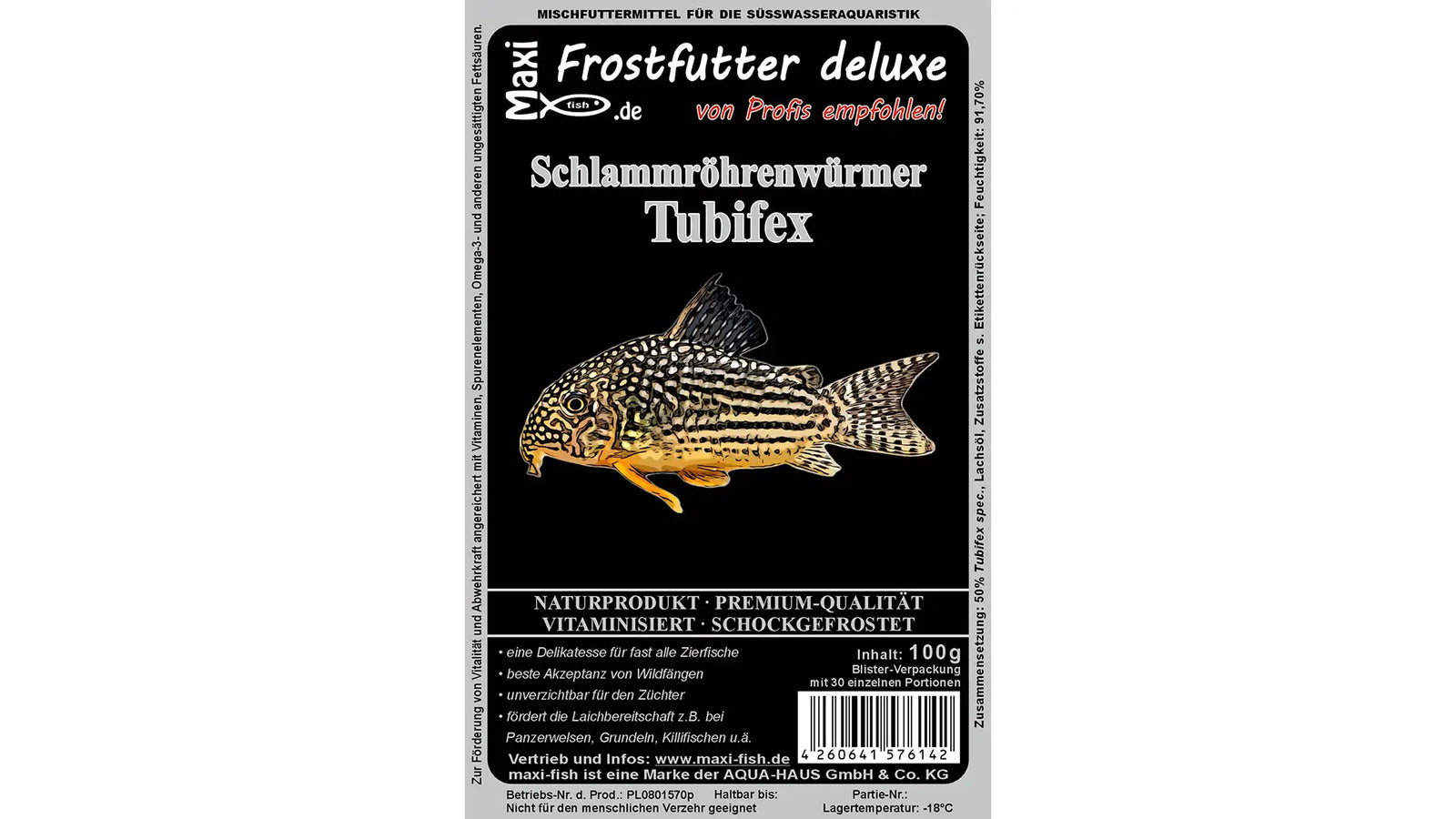 Schlammröhrenwürmer Tubifex Frostfutter von maxi-fish für Aquarien