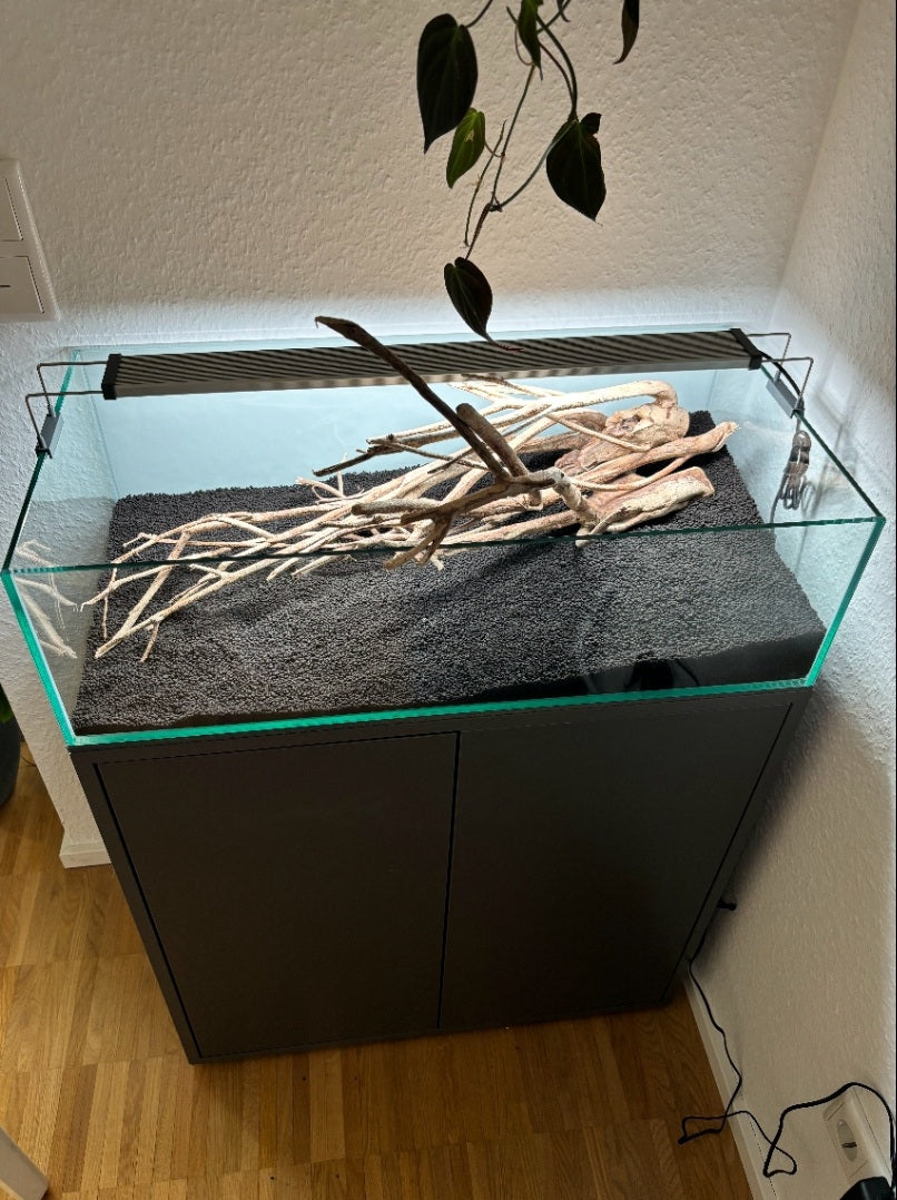 Weißglas-Aquarium 34,5x35x35cm (LxTxH) 42l für IKEA Eket