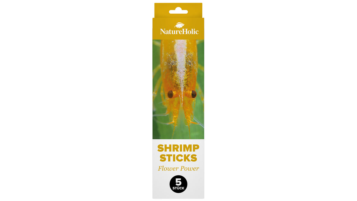 NatureHolic Garnelen Lollies Flower Power 5 Stück mit 13 Prozent Blütenpollen als Shrimp Sticks zum Stecken in den Bodengrund
