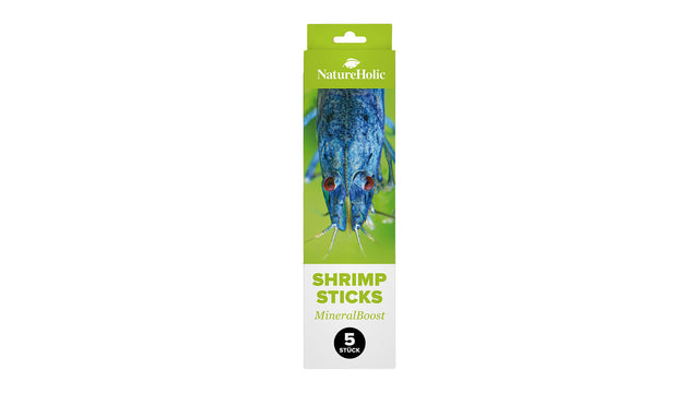 NatureHolic Garnelen Lollies Mineral Boost 5 Stück mit Mineralstoffen und Insekten als Shrimp Sticks für Panzeraufbau und Gehäuseaufbau