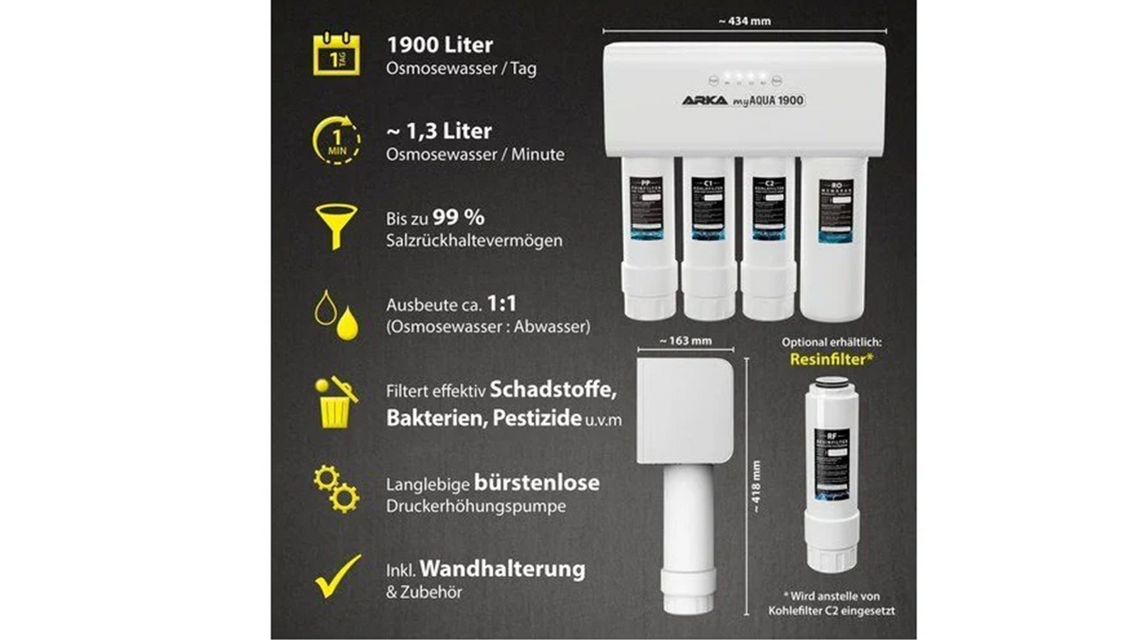 ARKA myAQUA® 1900 Osmoseanlage für Aquarien
