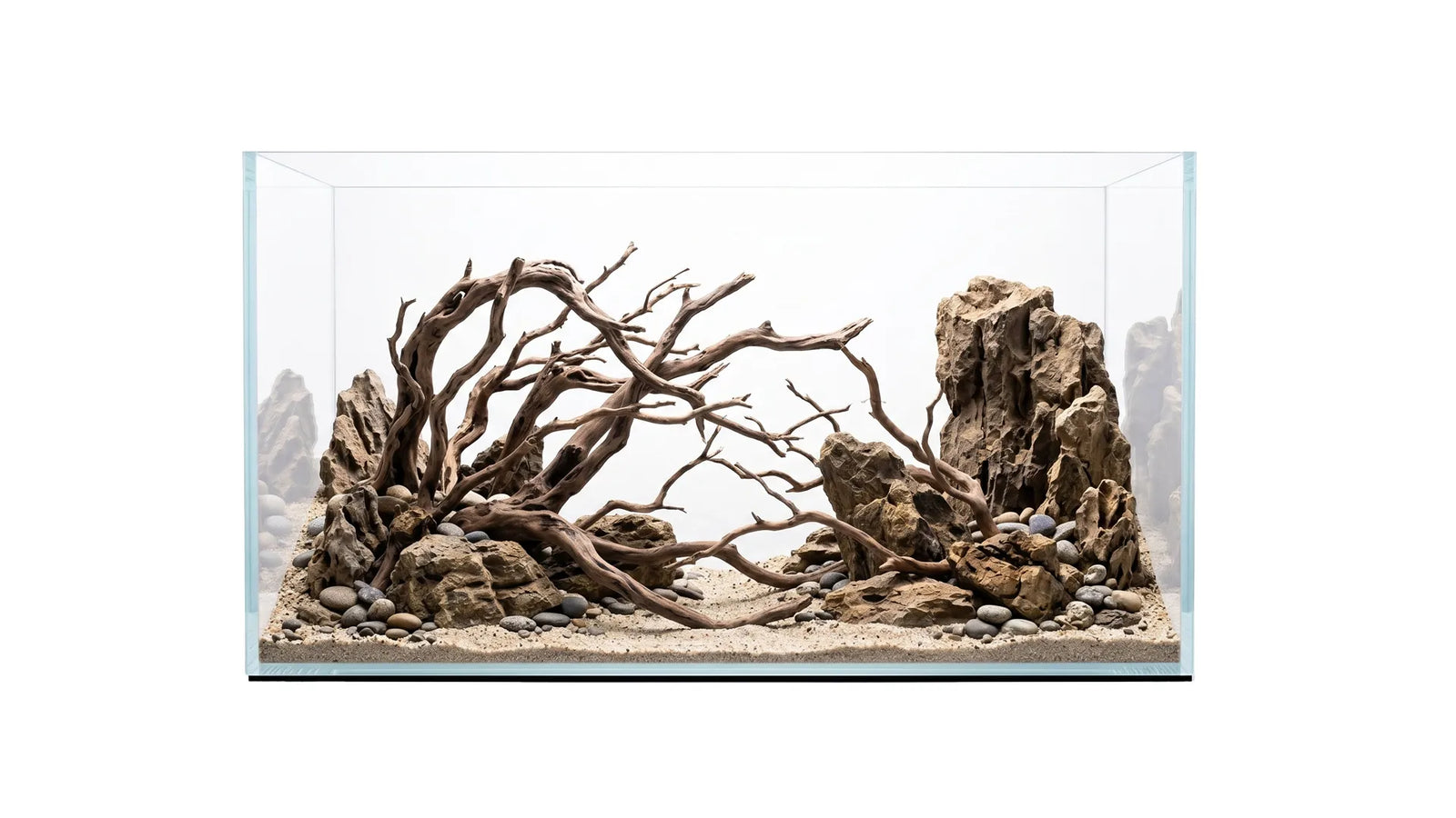 Aquascape Aquarium mit Hardscape Weißglas-Aquarium 100x40x50cm (LxTxH) 200l