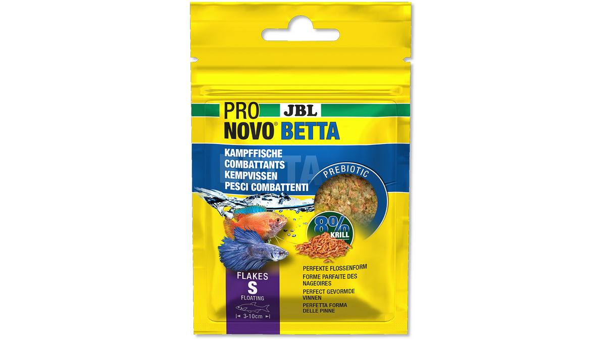 Kampffisch frisst JBL PRONOVO BETTA FLAKES im Aquarium